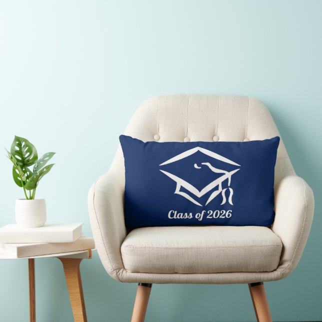 Graduation Class of 20?? BLUCLWHT Customise Year Lumbar Cushion (Chair)