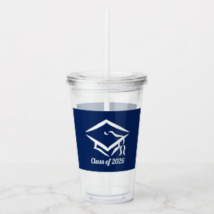 Graduation Class of 20?? BLUCLWHT Customize Year Acrylic Tumbler