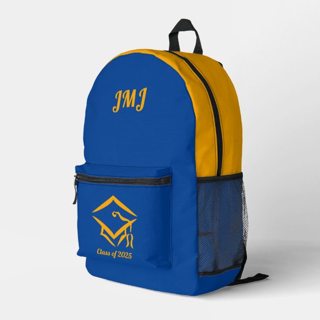 Graduation Class of 20?? BLUGLD Customise Year Printed Backpack (Back Corner Right)