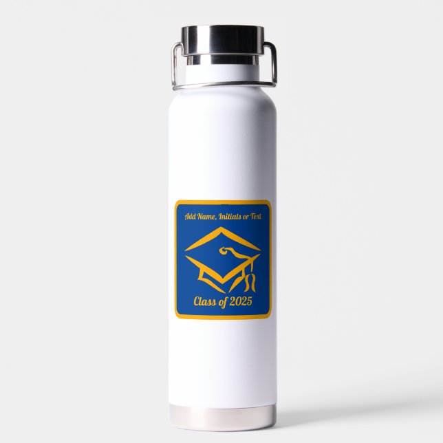 Graduation Class of 20?? BLUGLD Customise Year Water Bottle (Back)