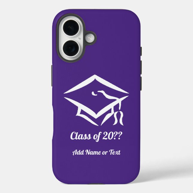 Graduation Class of 20?? PURWHT Custom Year Name Case-Mate iPhone Case (Back)