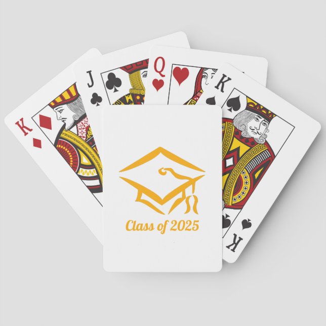 Graduation Class of 20?? WHTGLD Custom Year Name Playing Cards (Back)
