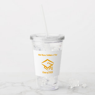 Graduation Class of 20?? WHTGLD Customise Year Acrylic Tumbler