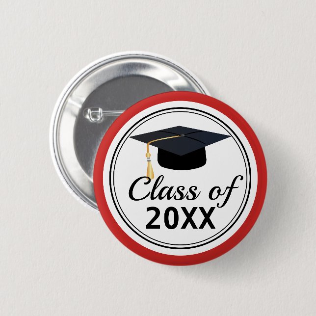 Graduation - Class of 20XX 6 Cm Round Badge (Front & Back)