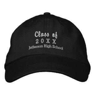 Graduation Class of 20XX Custom High School Name Embroidered Hat