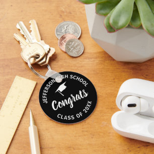 Graduation Class of Add Year Custom School Name Key Ring