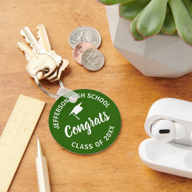 Graduation Class of Add Year Custom School Name Key Ring (Desk)