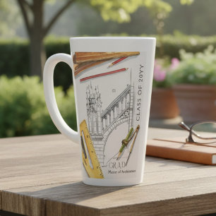 Graduation Class of Architecture Engineer Photo Latte Mug