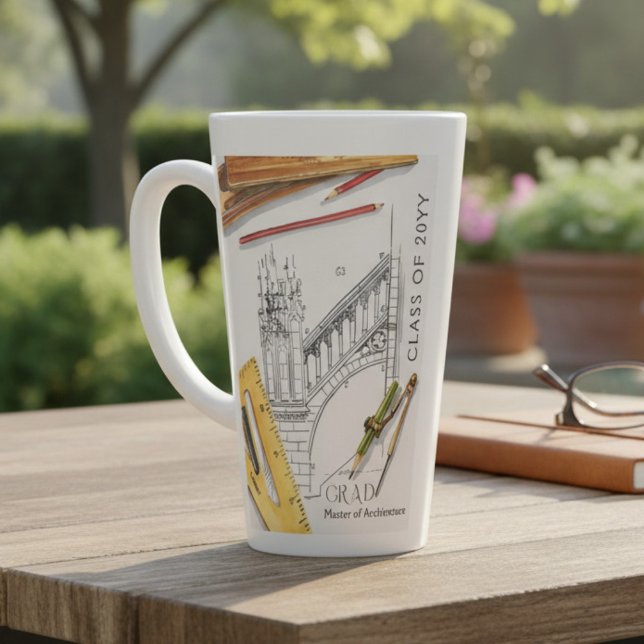 Graduation Class of Architecture Engineer Photo Latte Mug (Creator Uploaded)