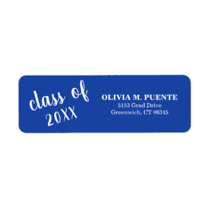 Graduation Class Of Blue Return Address Label