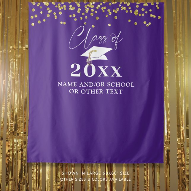 Graduation CLASS OF Confetti custom colour Backdro Tapestry (Creator Uploaded)