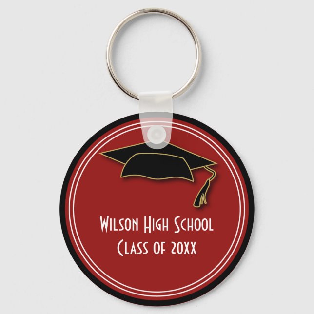 Graduation Class of Keepsake School Colour Key Ring (Front)