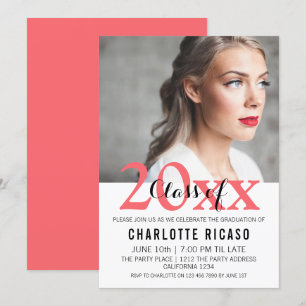 Graduation Class of Modern Personalised (Pink) Invitation