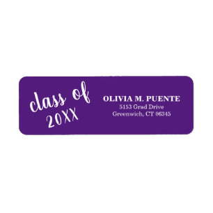 Graduation Class Of Purple Return Address Label