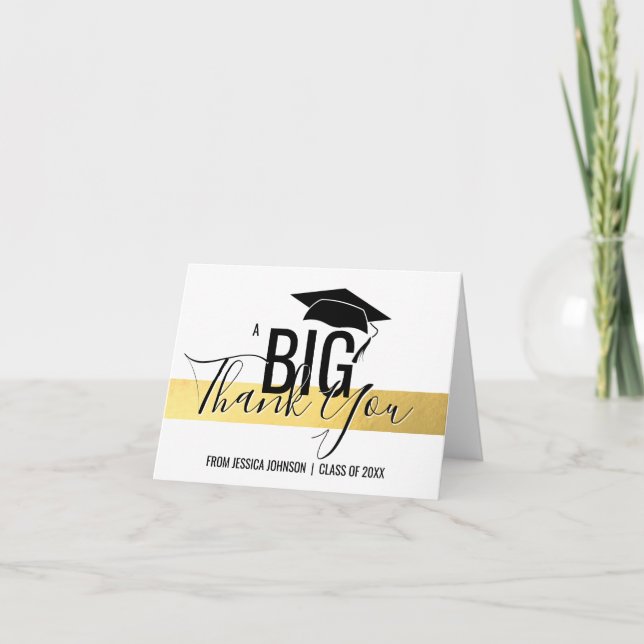 GRADUATION CLASS OF - THANK YOU Gold Foil White (Front)