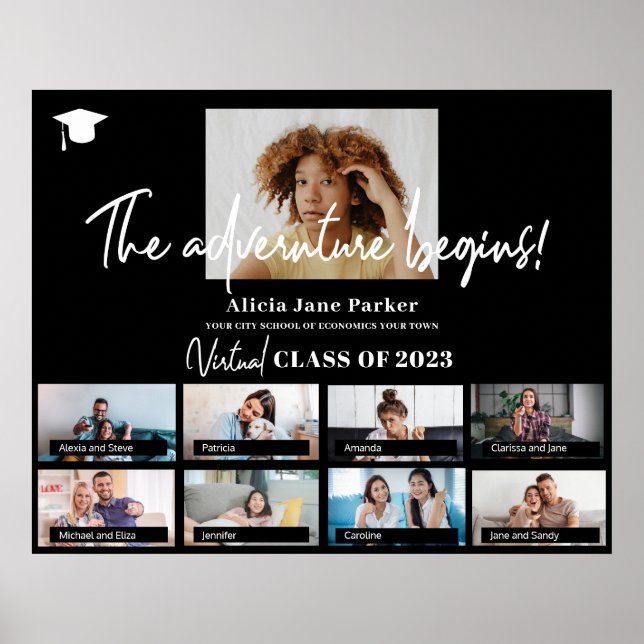 Graduation class of year custom photo poster (Front)