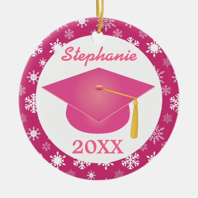 Graduation Class Personalised Snowflake Ornament (Front)