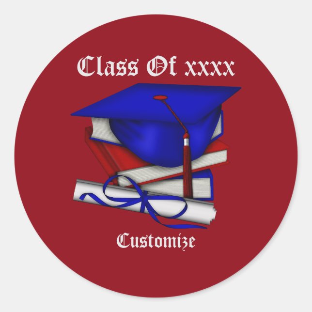Graduation & Class Reunion Cap & Diploma Stickers (Front)