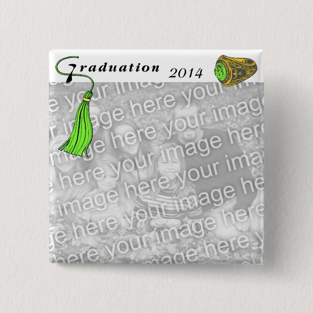 Graduation Class Ring GREEN 15 Cm Square Badge (Front)