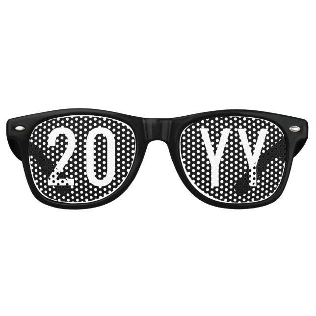 Graduation Class Year Simple Modern Black & White Retro Sunglasses (Front)