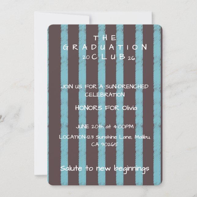 "Graduation Club" invitation Paper Sheet (Front)