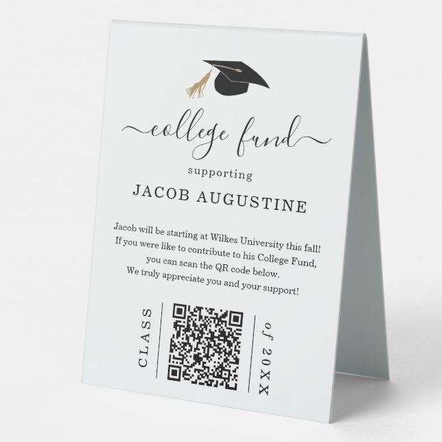 Graduation College Fund with QR Code (Back)