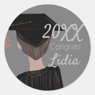 Graduation College Highschool Graduate Guy Classic Round Sticker