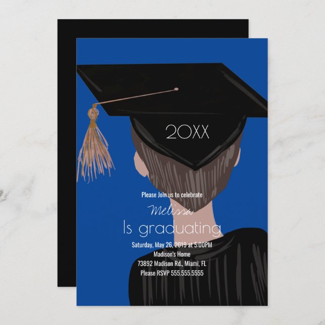 Graduation College Highschool Graduate Man Party   Invitation (Front/Back)