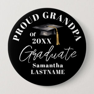 Graduation Commencement Celebration Proud Grandpa 10 Cm Round Badge