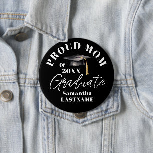 Graduation Commencement Celebration Proud Mom 10 Cm Round Badge