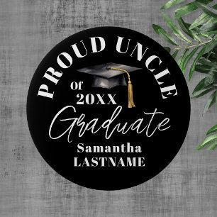 Graduation Commencement Celebration Proud Uncle 10 Cm Round Badge