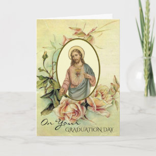 Graduation Commencement Sacred Heart Religious Card