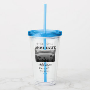 Graduation congrats add name photo city date class acrylic tumbler