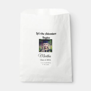 Graduation congrats add name photo city date class favour bag