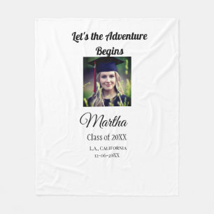 Graduation congrats add name photo city date class fleece blanket