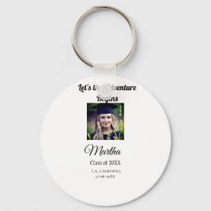 Graduation congrats add name photo city date class key ring