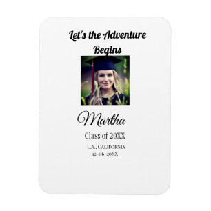 Graduation congrats add name photo city date class magnet