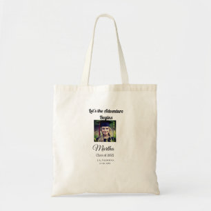 Graduation congrats add name photo city date class tote bag