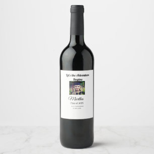Graduation congrats add name photo city date class wine label