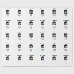 Graduation congrats add name photo city date class wrapping paper