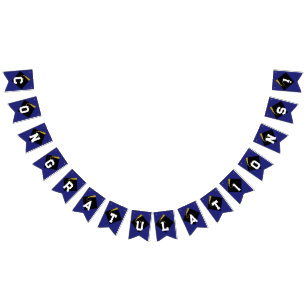 Graduation Congrats Blue Bunting Flags