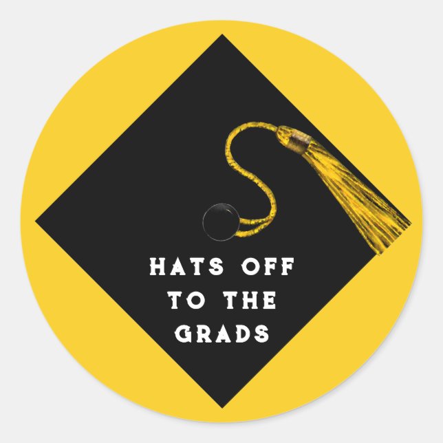 Graduation Congrats Classic Round Sticker (Front)