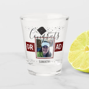 Graduation Congrats GRAD Name and Photo Wine Shot Glass