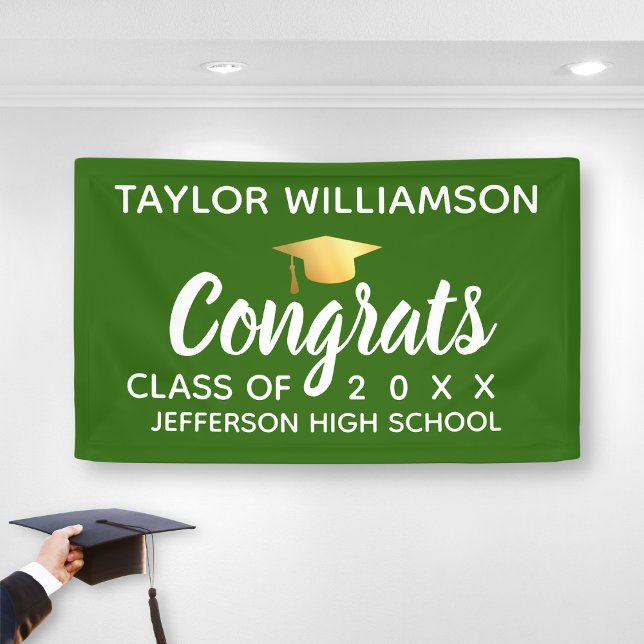 Graduation Congrats Graduate Add Name School Year Banner (Creator Uploaded)