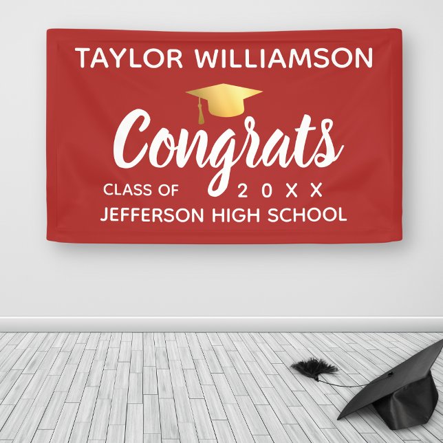 Graduation Congrats Graduate Add Name School Year Banner (Creator Uploaded)