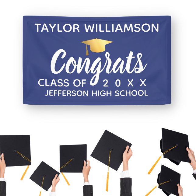 Graduation Congrats Graduate Add Name School Year Banner (Creator Uploaded)