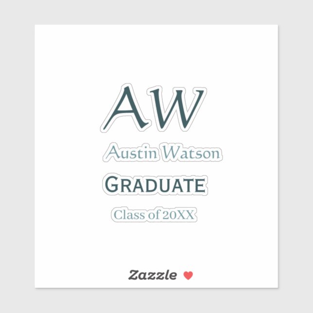 Graduation congrats monogram blue gray name 20XX c (Sheet)