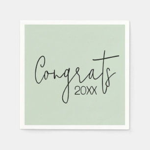 Graduation Congrats On Sage Green Napkin