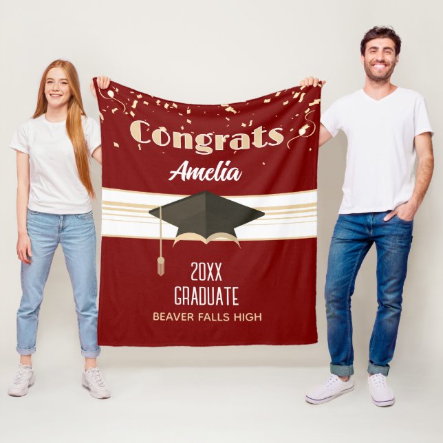 Graduation Congrats! Personalised Fleece Blanket (In Situ)