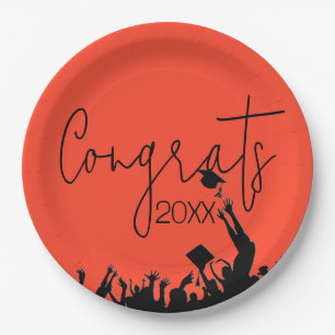 Graduation Congrats With Airborne Cap Paper Plate